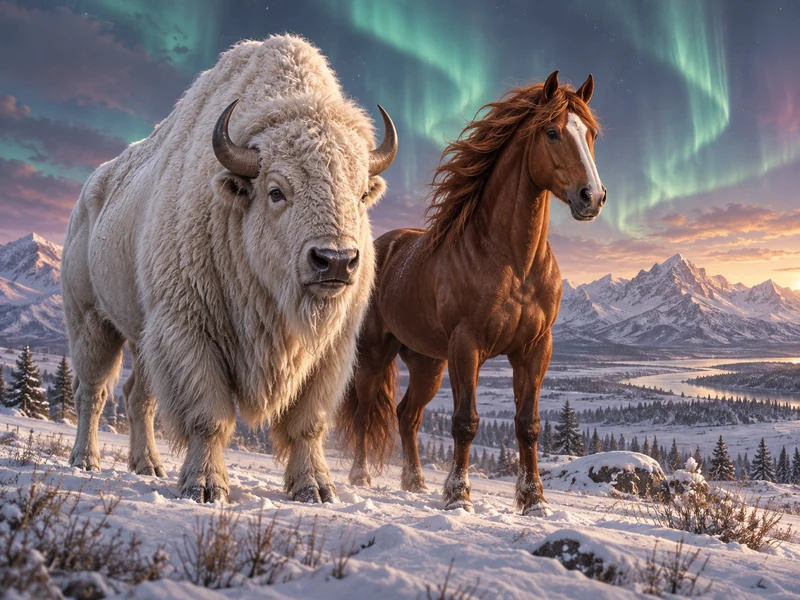 Almighty Mustang Express White Bison — သရုပ်ဖော်ပုံ