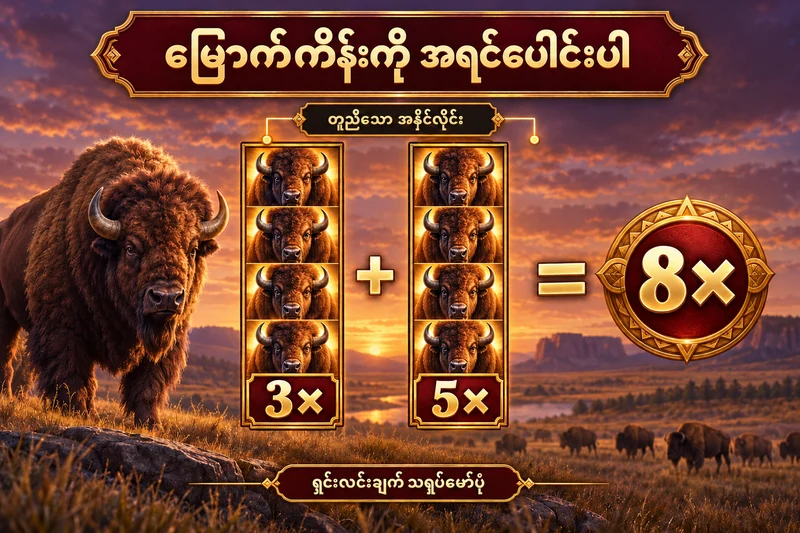 ကျွဲပုံ စလော့တိုင်နှစ်တိုင်မှ 3x နှင့် 5x ကို ပေါင်း၍ 8x ဖြစ်ပုံ